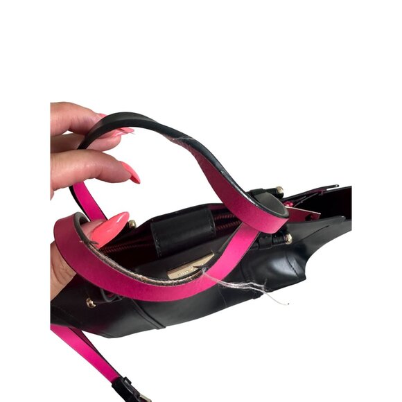 KATE SPADE Black Leather Satchel Crossbody Bag w/ Detachable Strap - Picture 8 of 12